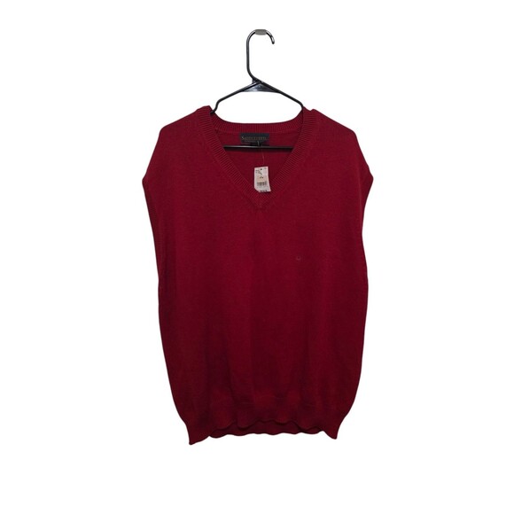 Saddlebred Vintage Deadstock V-Neck Cotton Sweater Vest XL - Picture 1 of 3